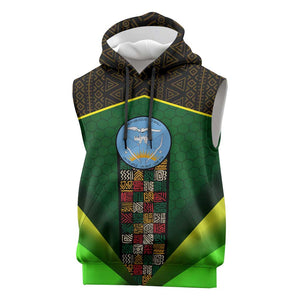 Mali Map Sleeveless Hoodie Vulture in Gliding Flight - African Patterns Design - African Pride