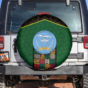Mali Map Spare Tire Cover Vulture in Gliding Flight - African Patterns Design