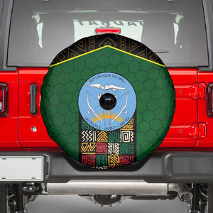 Mali Map Spare Tire Cover Vulture in Gliding Flight - African Patterns Design