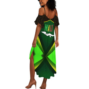 Mali Map Summer Maxi Dress Vulture in Gliding Flight - African Patterns Design