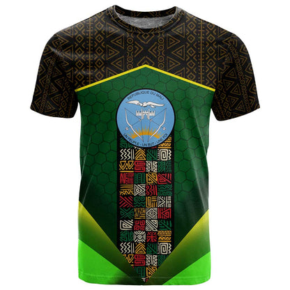 Mali Map T shirt Vulture in Gliding Flight - African Patterns Design