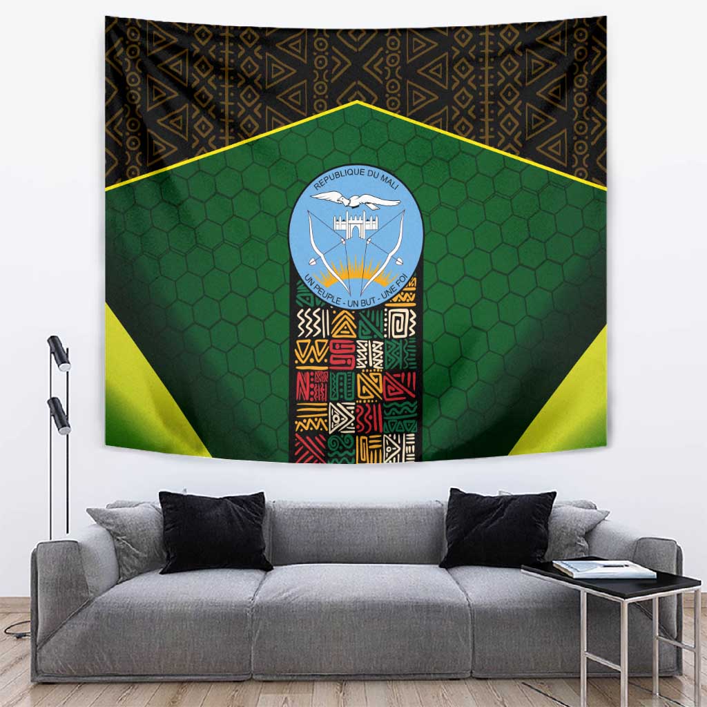 Mali Map Tapestry Vulture in Gliding Flight - African Patterns Design
