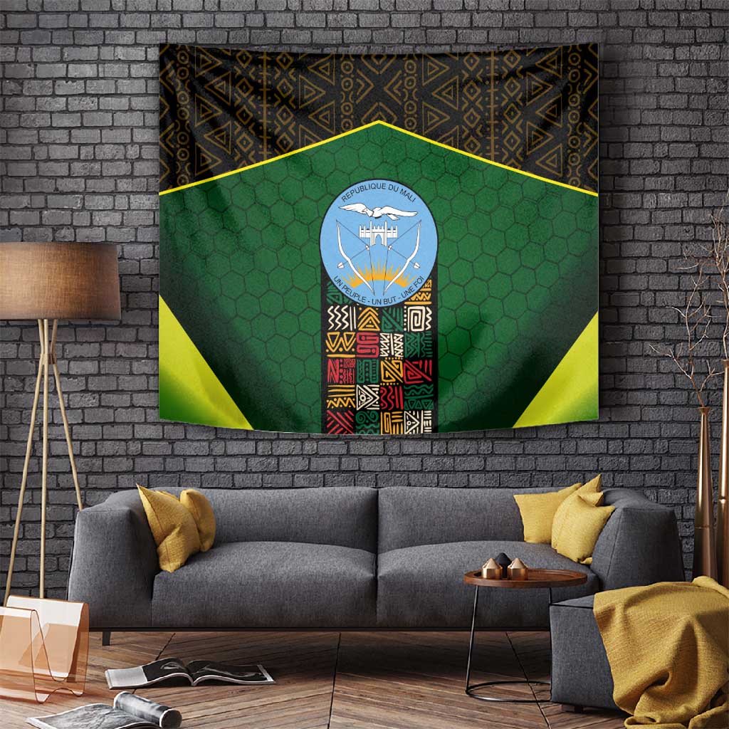 Mali Map Tapestry Vulture in Gliding Flight - African Patterns Design