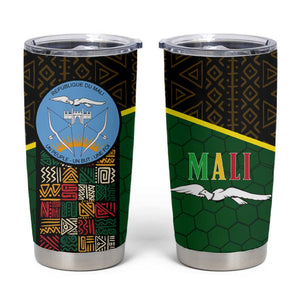 Mali Map Tumbler Cup Vulture in Gliding Flight - African Patterns Design