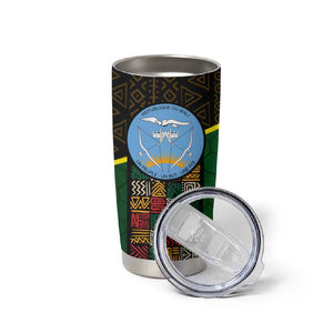 Mali Map Tumbler Cup Vulture in Gliding Flight - African Patterns Design