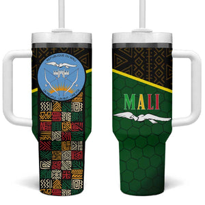 Mali Map Tumbler With Handle Vulture in Gliding Flight - African Patterns Design