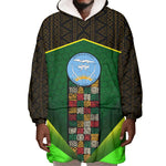 Mali Map Wearable Blanket Hoodie Vulture in Gliding Flight - African Patterns Design