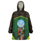 Mali Map Wearable Blanket Hoodie Vulture in Gliding Flight - African Patterns Design