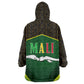 Mali Map Wearable Blanket Hoodie Vulture in Gliding Flight - African Patterns Design