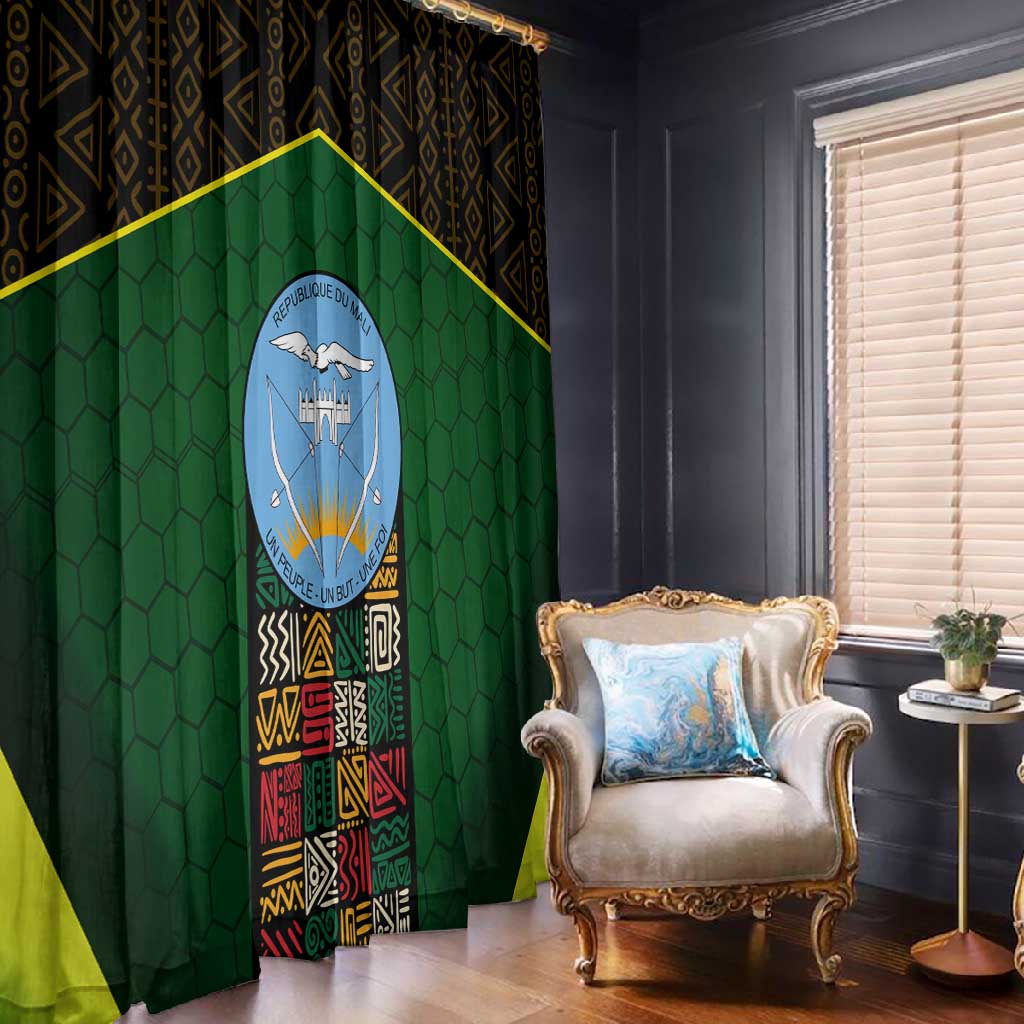 Mali Map Window Curtain Vulture in Gliding Flight - African Patterns Design