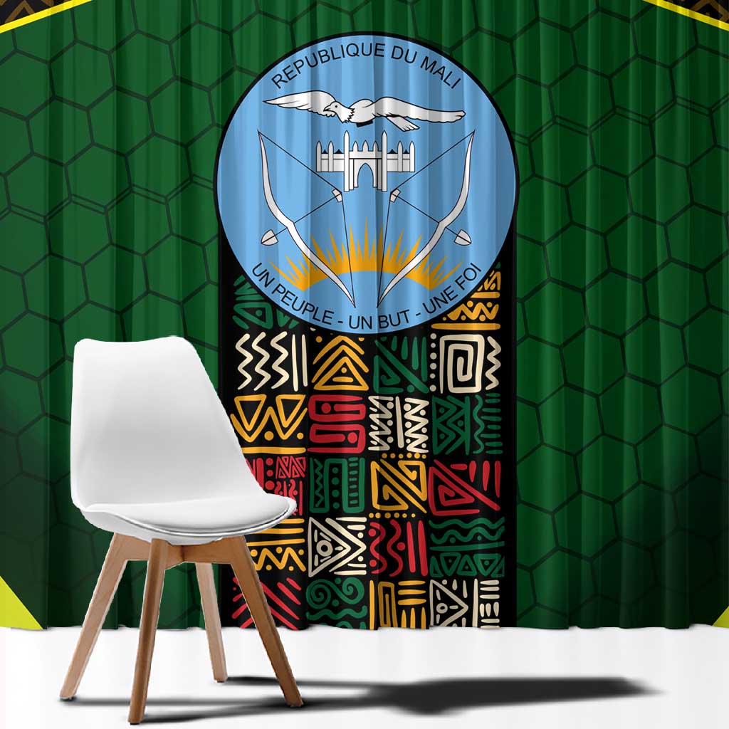 Mali Map Window Curtain Vulture in Gliding Flight - African Patterns Design