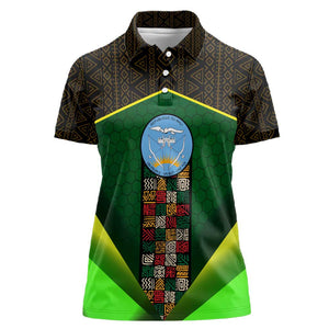 Mali Map Women Polo Shirt Vulture in Gliding Flight - African Patterns Design