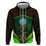 Mali Map Zip Hoodie Vulture in Gliding Flight - African Patterns Design