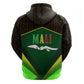 Mali Map Zip Hoodie Vulture in Gliding Flight - African Patterns Design