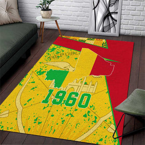 Mali in My Heart Area Rug Map with National Flag Colors