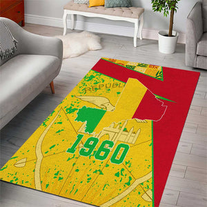 Mali in My Heart Area Rug Map with National Flag Colors