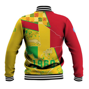 Mali in My Heart Baseball Jacket Map with National Flag Colors