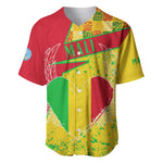 Mali in My Heart Baseball Jersey Map with National Flag Colors