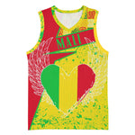 Mali in My Heart Basketball Jersey Map with National Flag Colors - African Pride