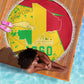 Mali in My Heart Beach Blanket Map with National Flag Colors
