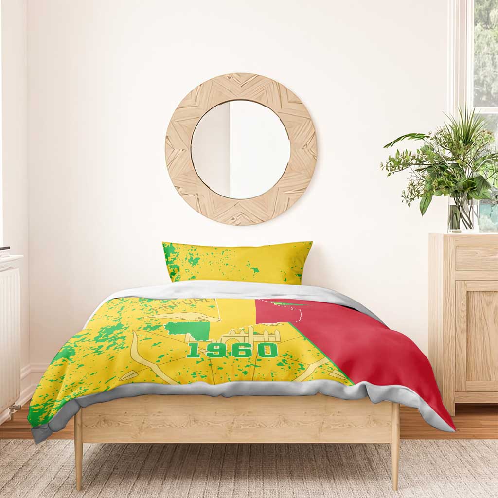 Mali in My Heart Bedding Set Map with National Flag Colors