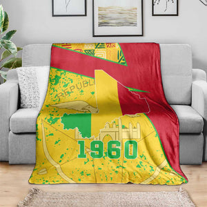 Mali in My Heart Blanket Map with National Flag Colors