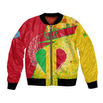 Mali in My Heart Bomber Jacket Map with National Flag Colors
