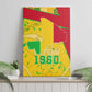 Mali in My Heart Canvas Wall Art Map with National Flag Colors