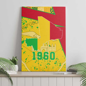 Mali in My Heart Canvas Wall Art Map with National Flag Colors