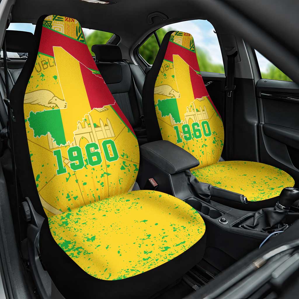 Mali in My Heart Car Seat Cover Map with National Flag Colors