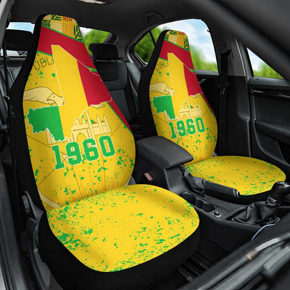Mali in My Heart Car Seat Cover Map with National Flag Colors