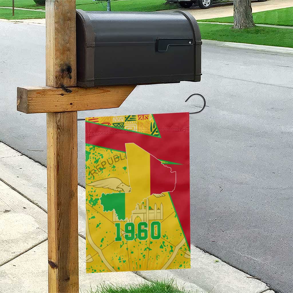 Mali in My Heart Garden Flag Map with National Flag Colors