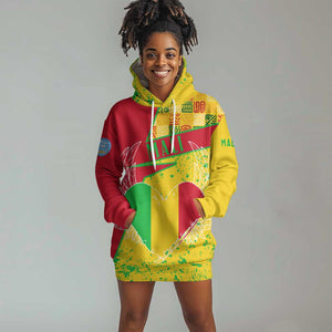 Mali in My Heart Hoodie Dress Map with National Flag Colors