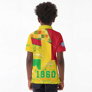 Mali in My Heart Kid Polo Shirt Map with National Flag Colors