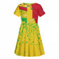 Mali in My Heart Kid Short Sleeve Dress Map with National Flag Colors