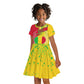 Mali in My Heart Kid Short Sleeve Dress Map with National Flag Colors