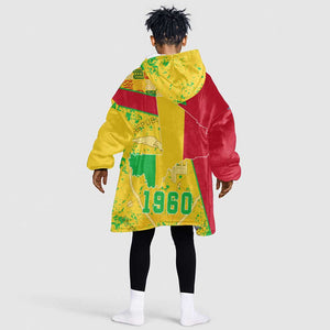 Mali in My Heart Kid Wearable Blanket Hoodie Map with National Flag Colors