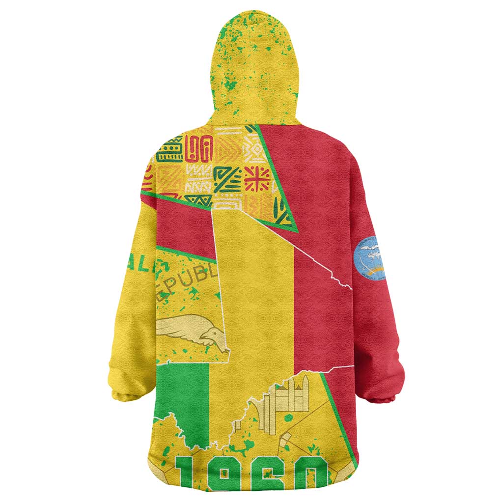 Mali in My Heart Kid Wearable Blanket Hoodie Map with National Flag Colors