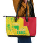Mali in My Heart Leather Tote Bag Map with National Flag Colors