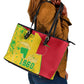 Mali in My Heart Leather Tote Bag Map with National Flag Colors