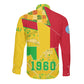 Mali in My Heart Long Sleeve Button Shirt Map with National Flag Colors