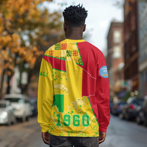 Mali in My Heart Long Sleeve Shirt Map with National Flag Colors