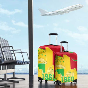Mali in My Heart Luggage Cover Map with National Flag Colors
