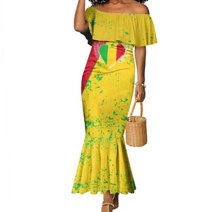 Mali in My Heart Mermaid Dress Map with National Flag Colors