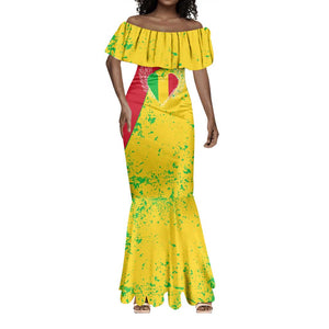 Mali in My Heart Mermaid Dress Map with National Flag Colors