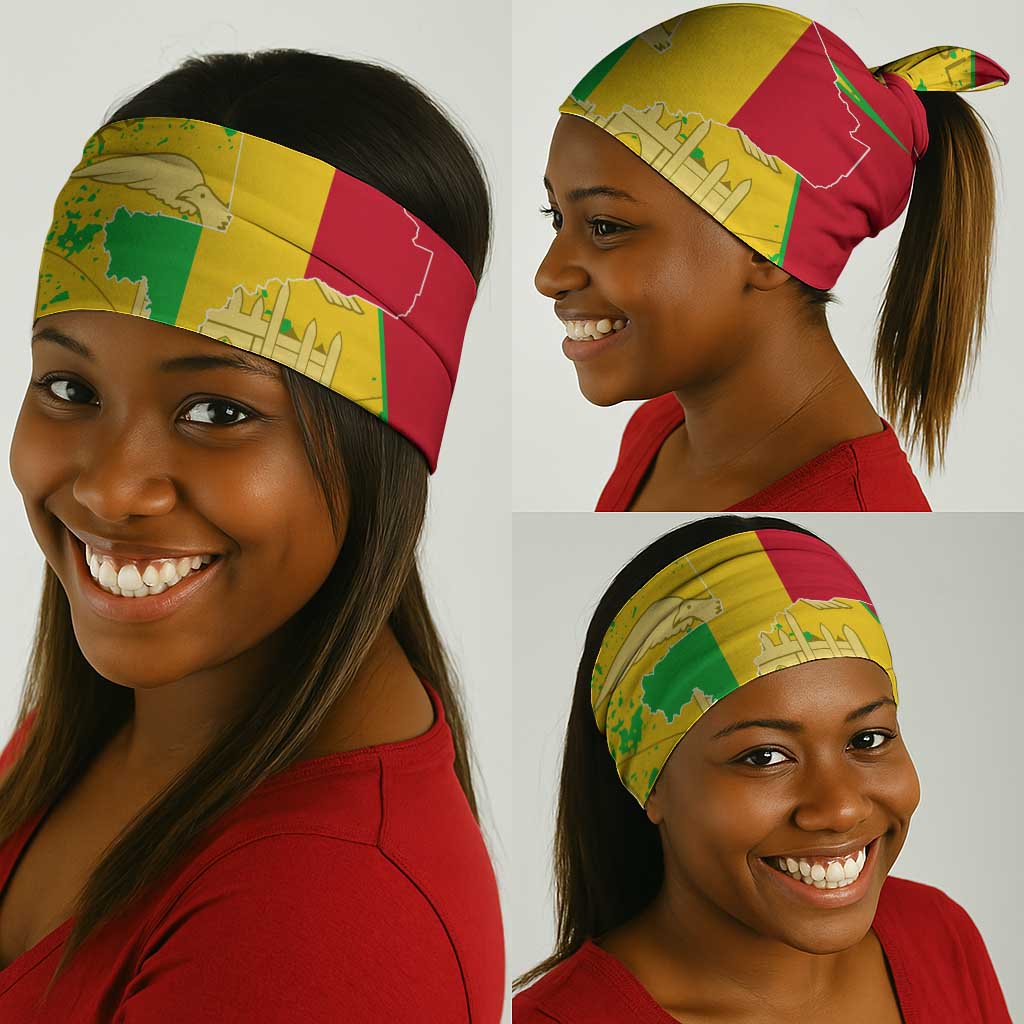 Mali in My Heart Neck Gaiter Map with National Flag Colors - African Pride
