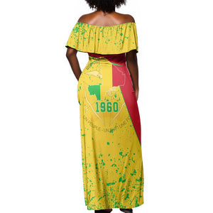 Mali in My Heart Off Shoulder Maxi Dress Map with National Flag Colors