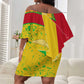 Mali in My Heart Off Shoulder Short Dress Map with National Flag Colors