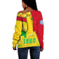 Mali in My Heart Off Shoulder Sweater Map with National Flag Colors