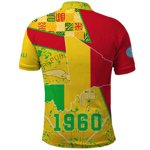 Mali in My Heart Polo Shirt Map with National Flag Colors